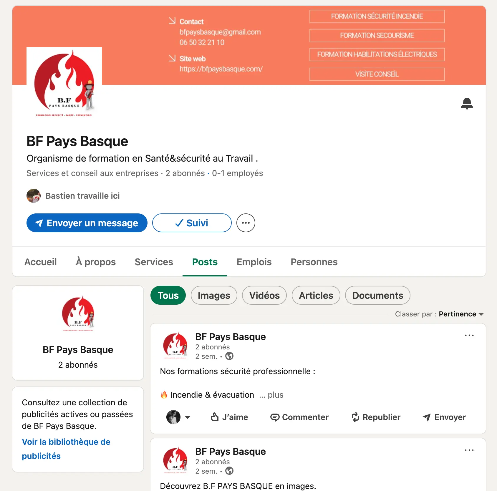 BF Pays Basque — Page LinkedIn