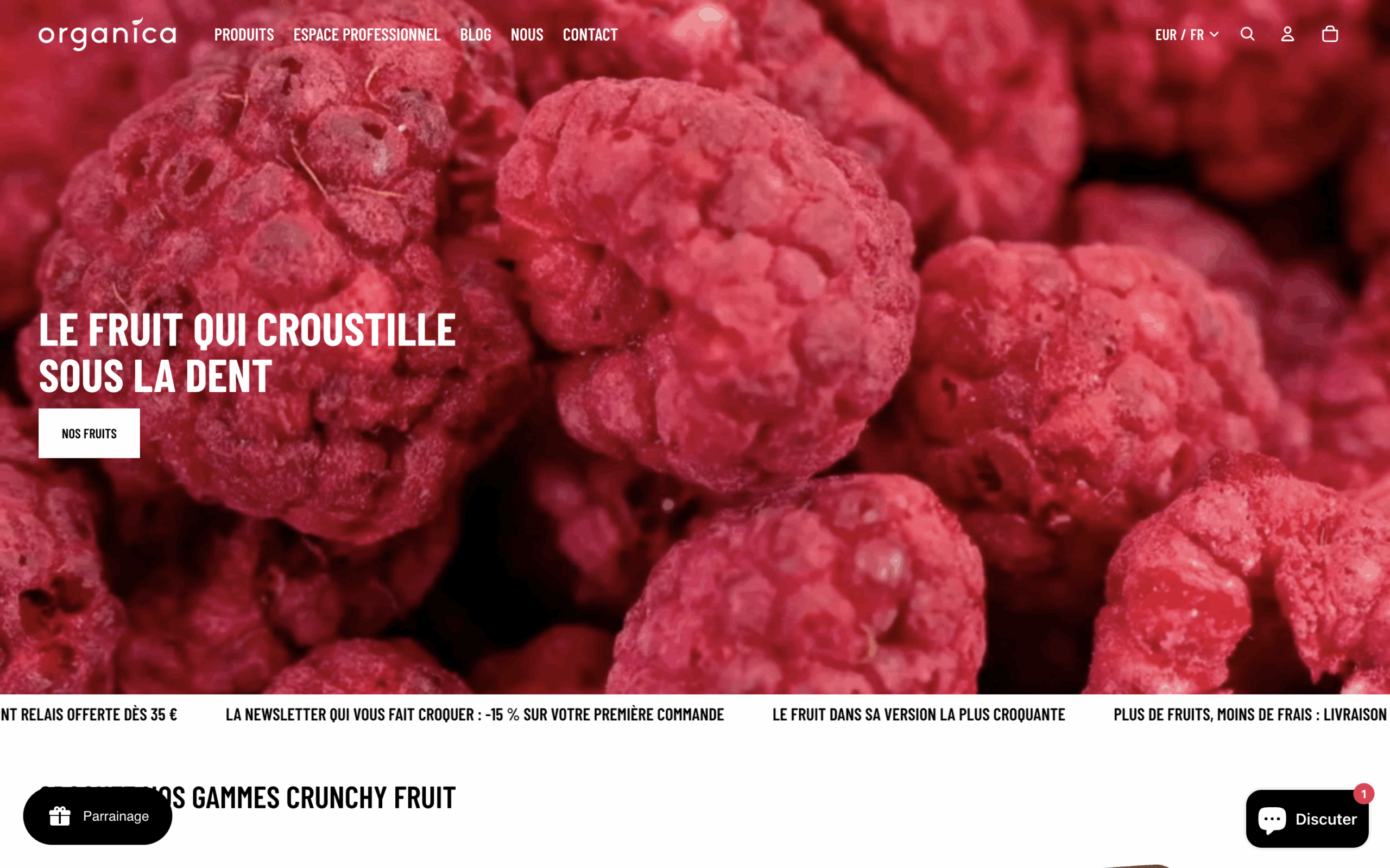 Organica Food — site e-commerce